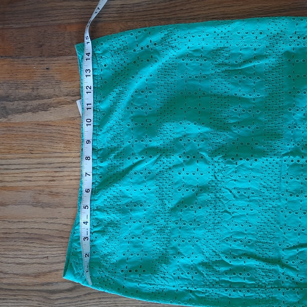 Merona green eyelet pencil skirt size 6 - Picture 2 of 5